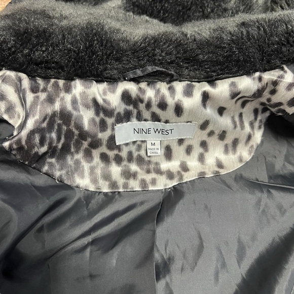 Nine West - Women’s MIDI PufferJacket Faux Fur Hood Sz. MD - Picture 7 of 8